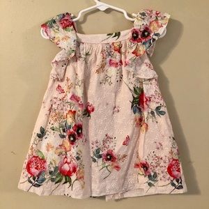 Eyelet printed floral dress